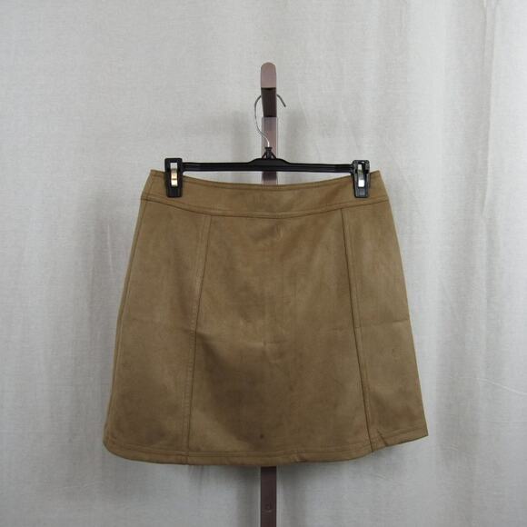 NWT Relish Small Noless Khaki Faux Suede Bodycon High Waist A-line Pencil Skirt - Picture 4 of 5